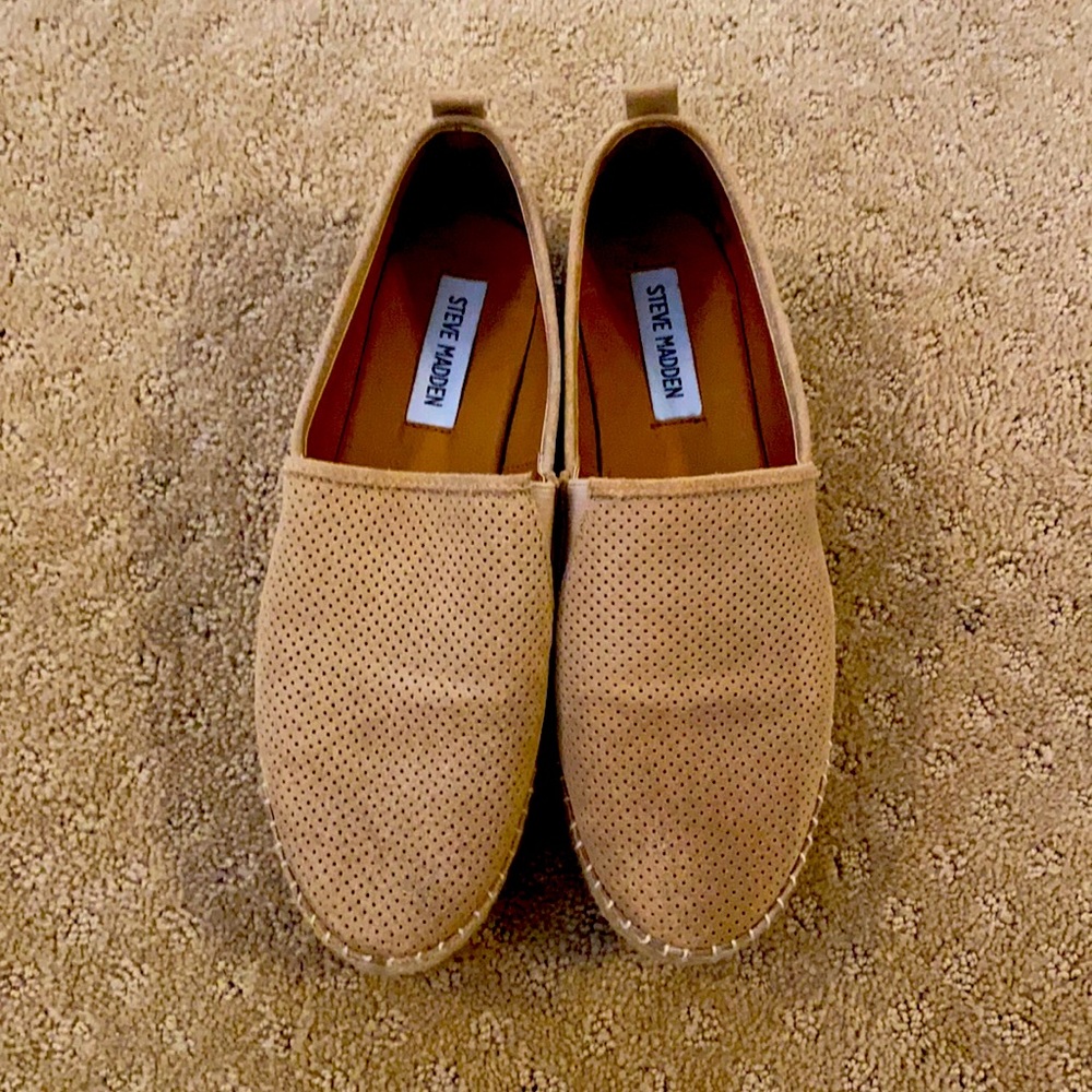 Steve Madden Tan Slip On Espadrilles